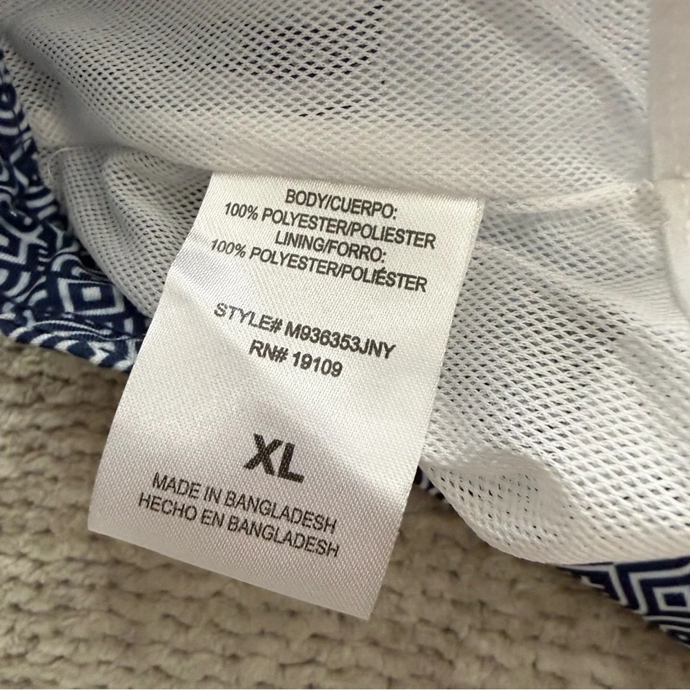 Jachs NY Swim‎ Navy Geometric Print Swim Trunks XL Mesh Lined